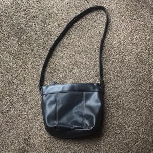 Simple black leather purse